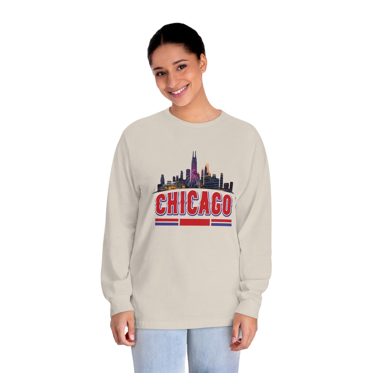 CHICAGO – Trendy Design, Premium Long Sleeve Tee