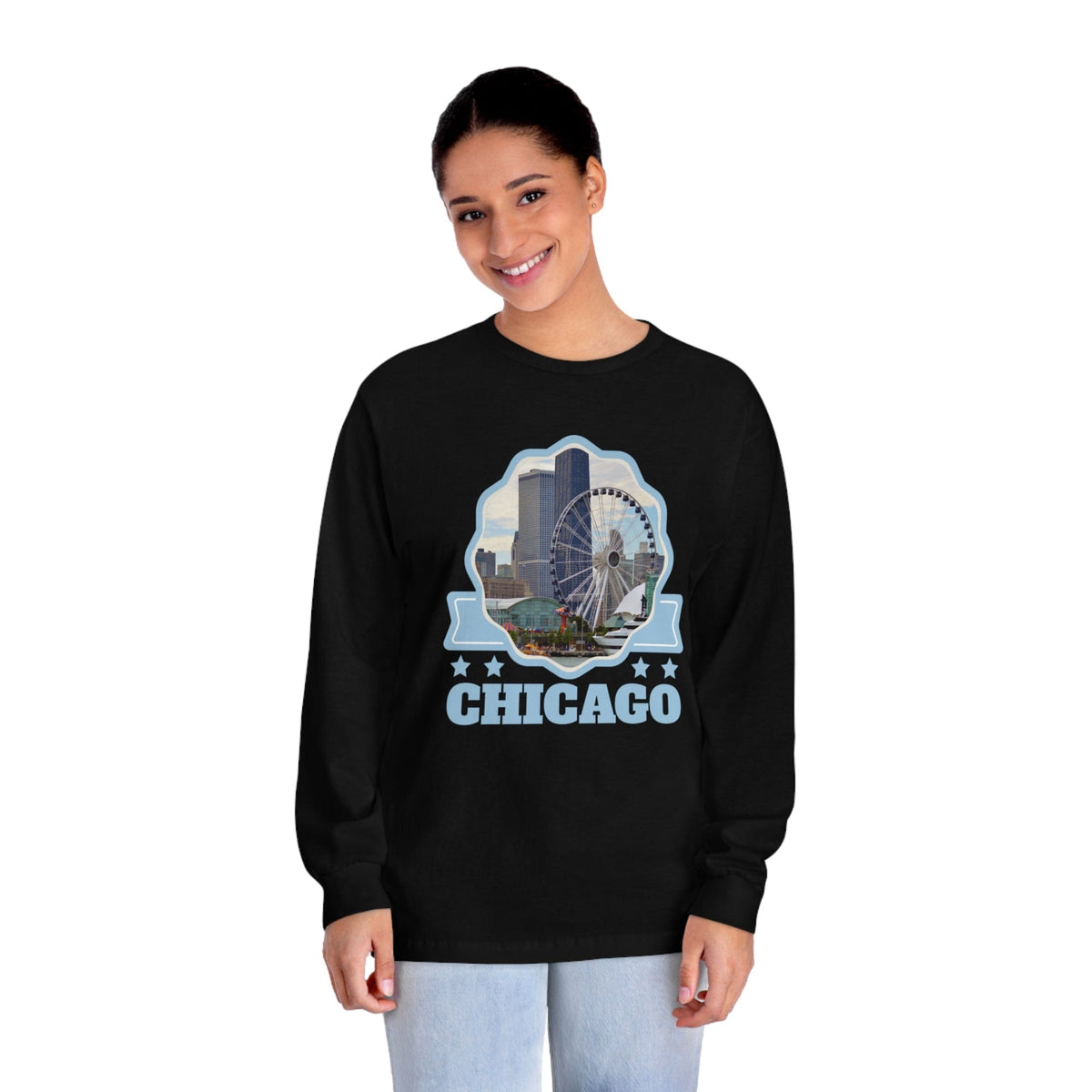 CHICAGO – Trendy Design, Premium Long Sleeve Tee