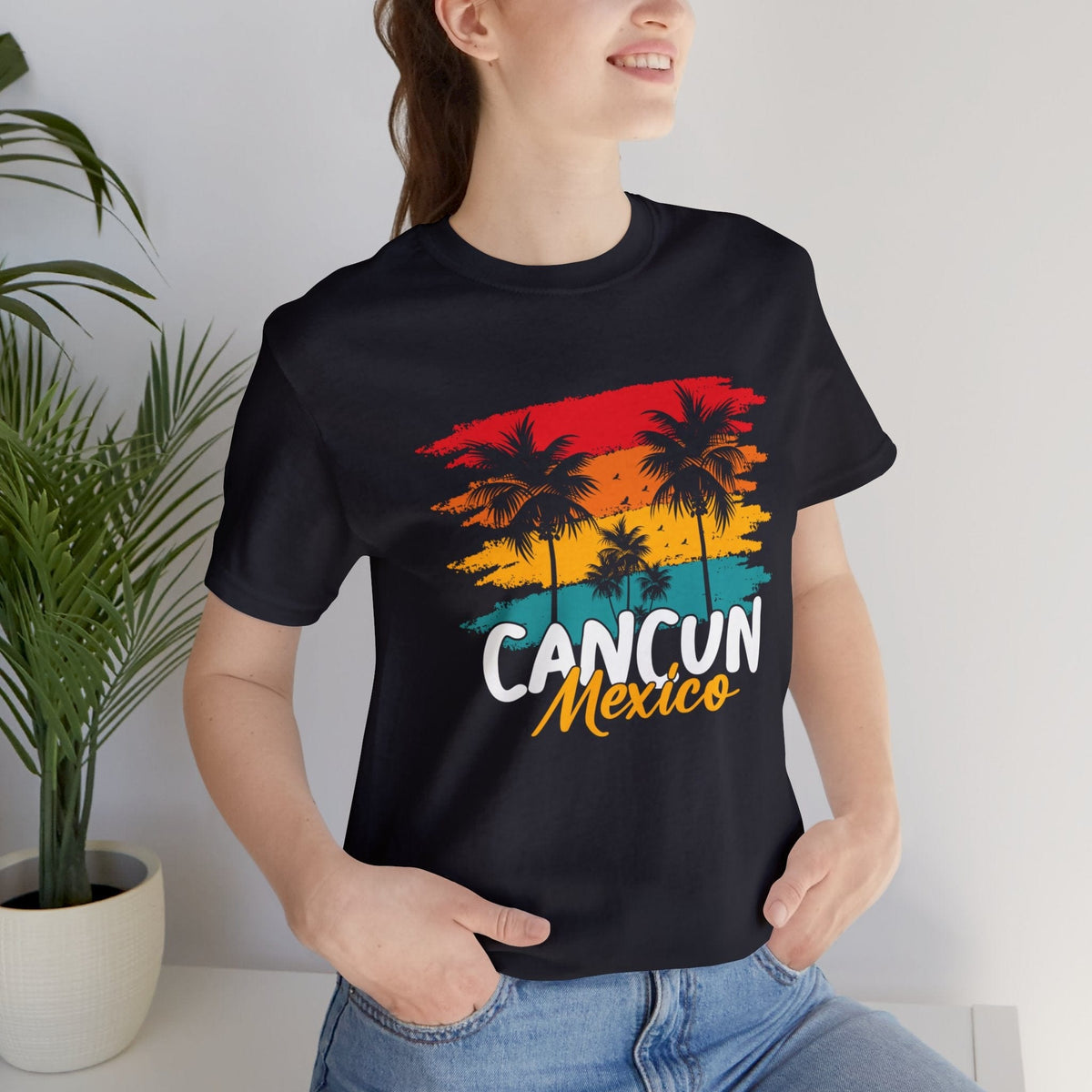 Retro Sunset Palm - Short Sleeve Tee
