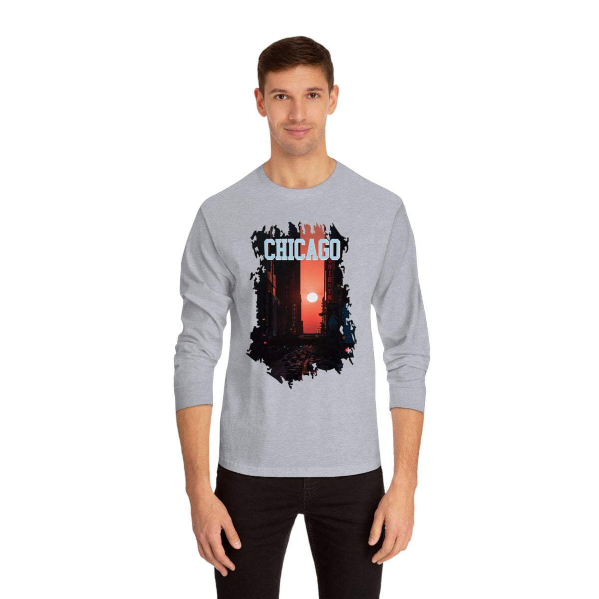 CHICAGO – Trendy Design, Premium Long Sleeve Tee