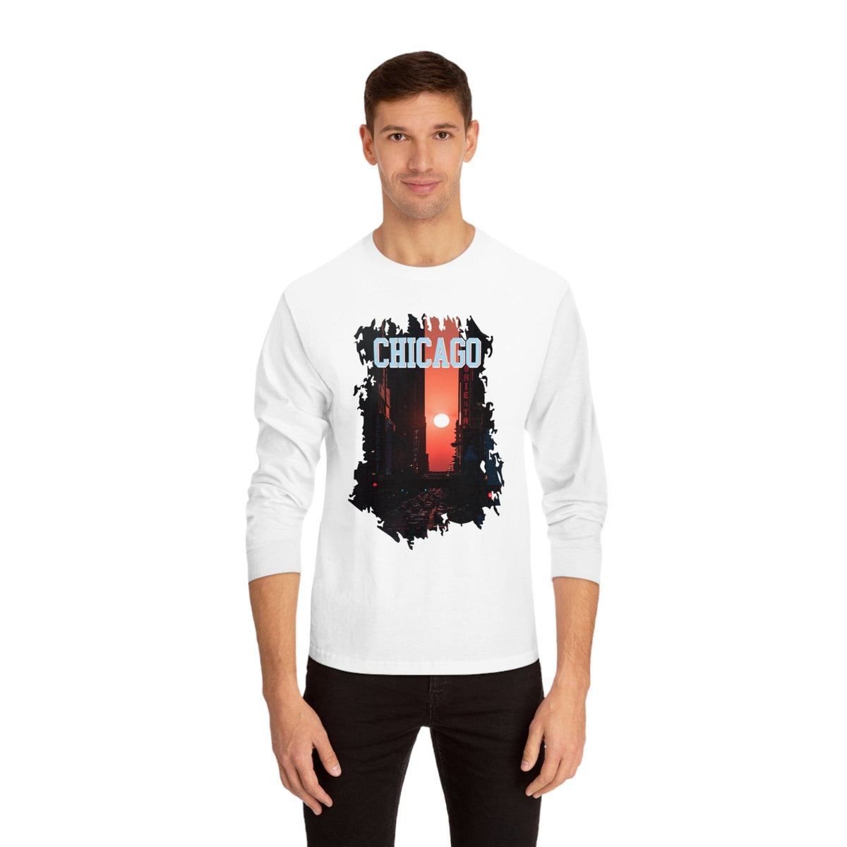 CHICAGO – Trendy Design, Premium Long Sleeve Tee