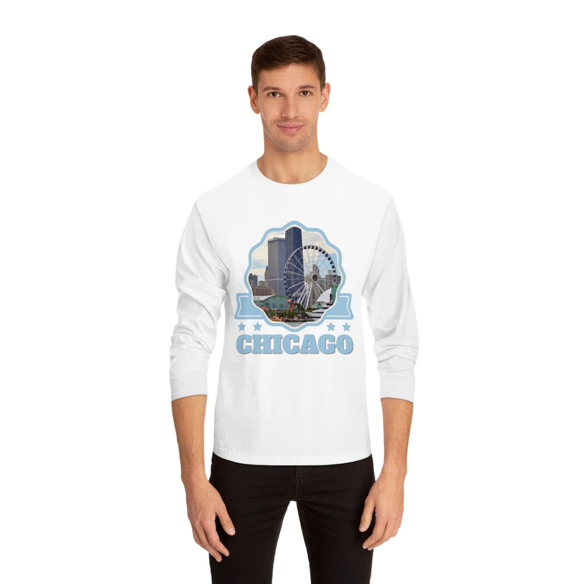 CHICAGO – Trendy Design, Premium Long Sleeve Tee