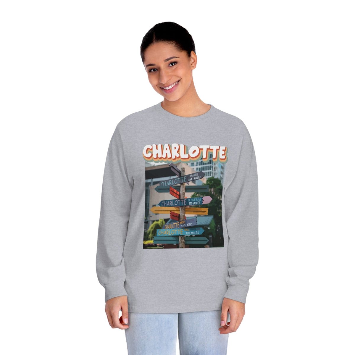 CHARLOTTE – Trendy Design, Premium Long Sleeve Tee