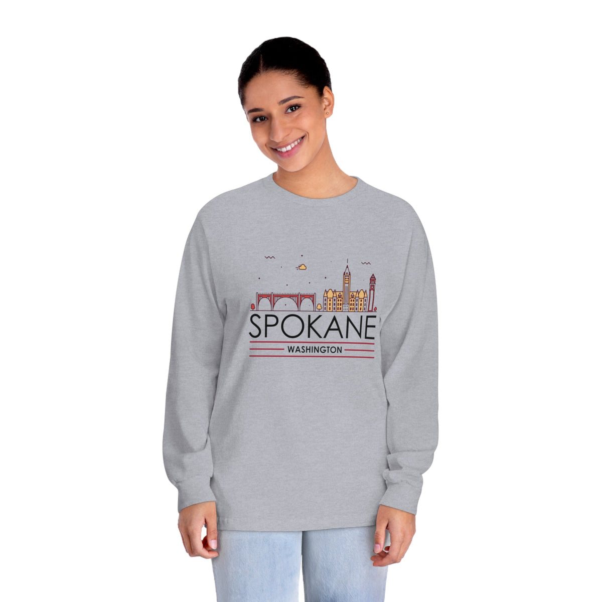 SPOKANE – Trendy Design, Premium Long Sleeve Tee