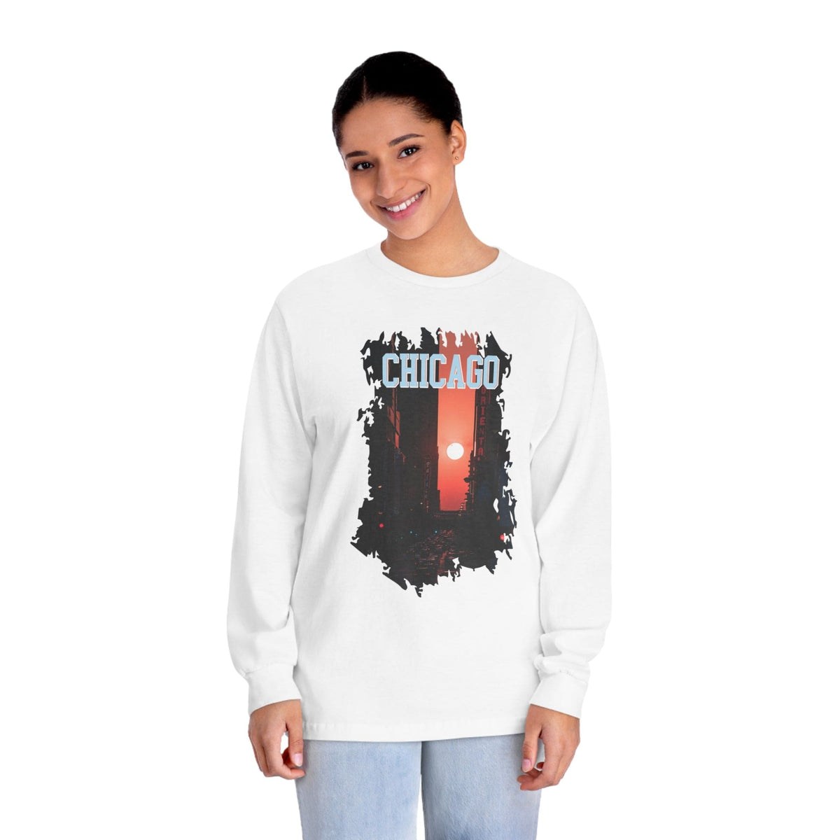 CHICAGO – Trendy Design, Premium Long Sleeve Tee