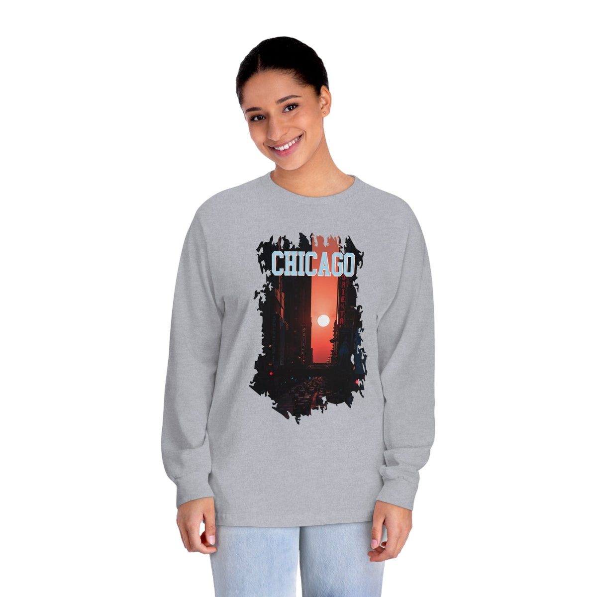 CHICAGO – Trendy Design, Premium Long Sleeve Tee