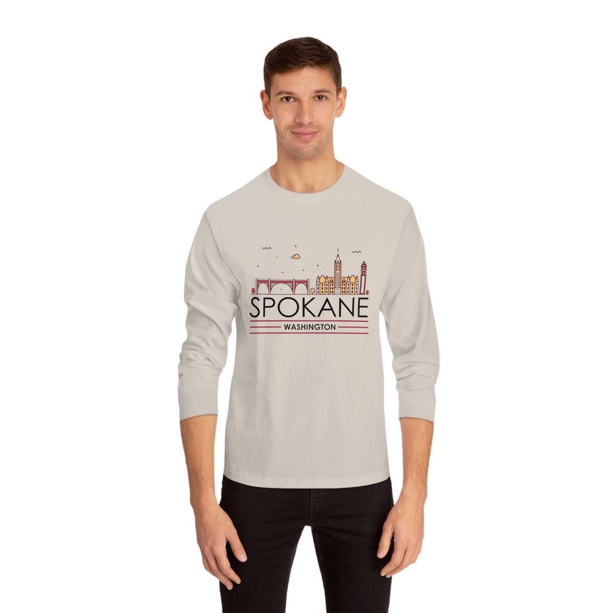 SPOKANE – Trendy Design, Premium Long Sleeve Tee