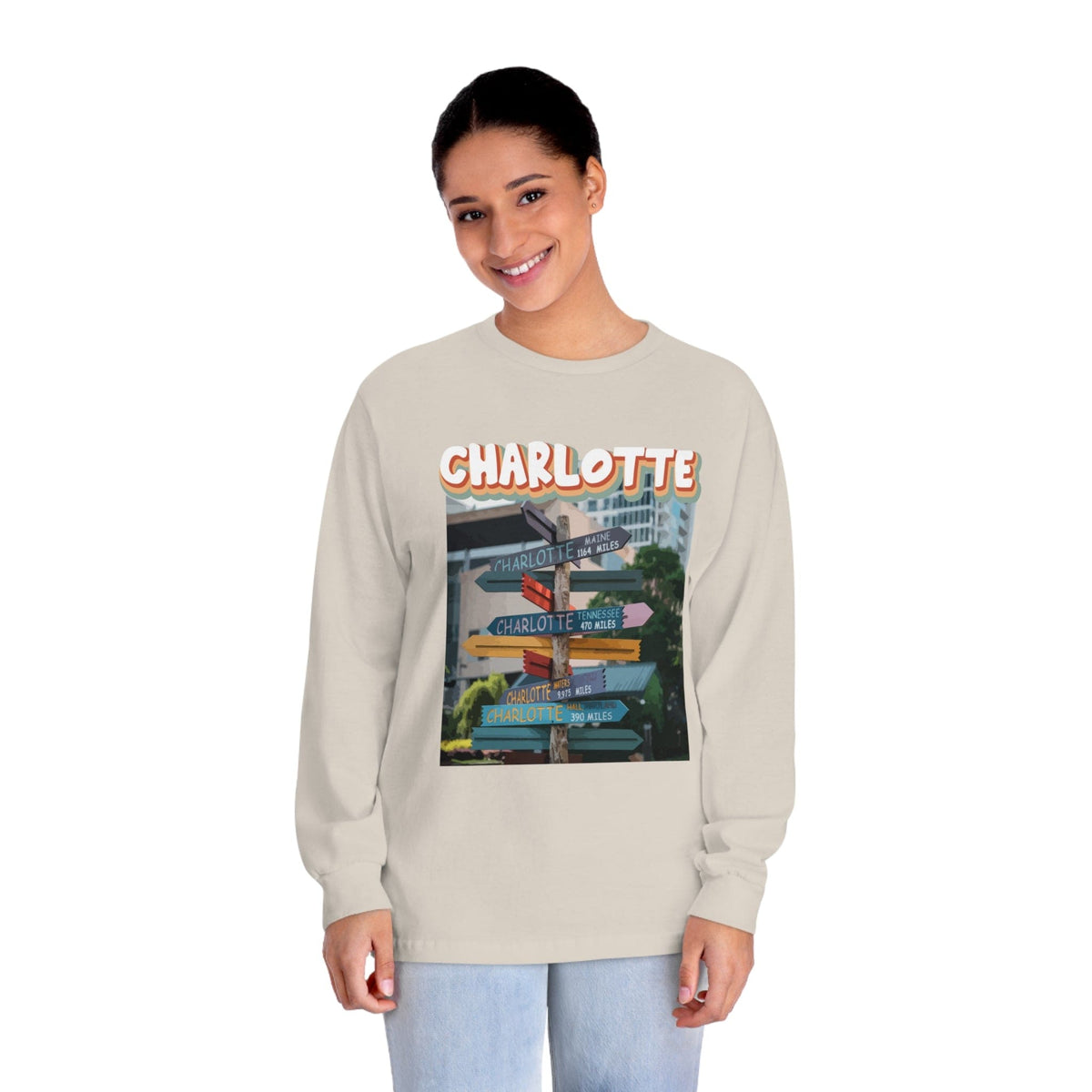 CHARLOTTE – Trendy Design, Premium Long Sleeve Tee