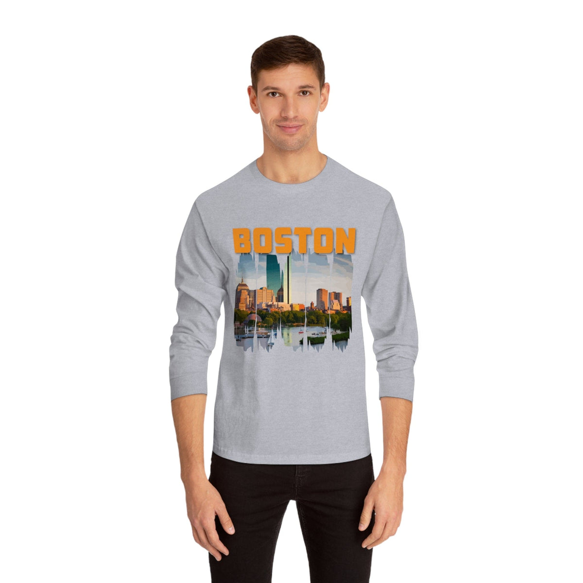 BOSTON – Trendy Design, Premium Long Sleeve Tee