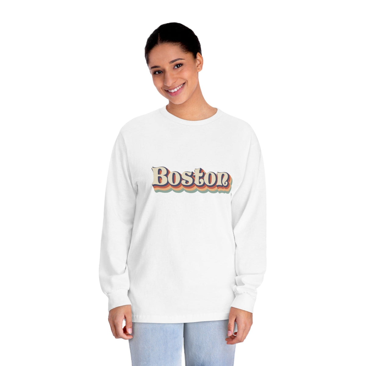 Boston Script - Long Sleeve Tee