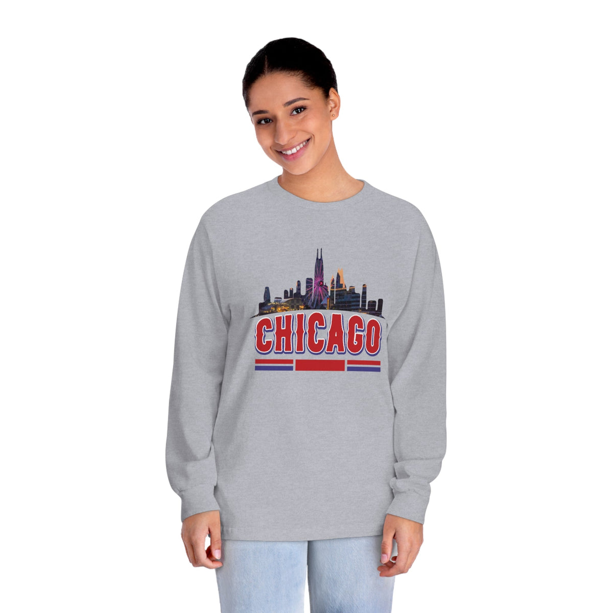 CHICAGO – Trendy Design, Premium Long Sleeve Tee