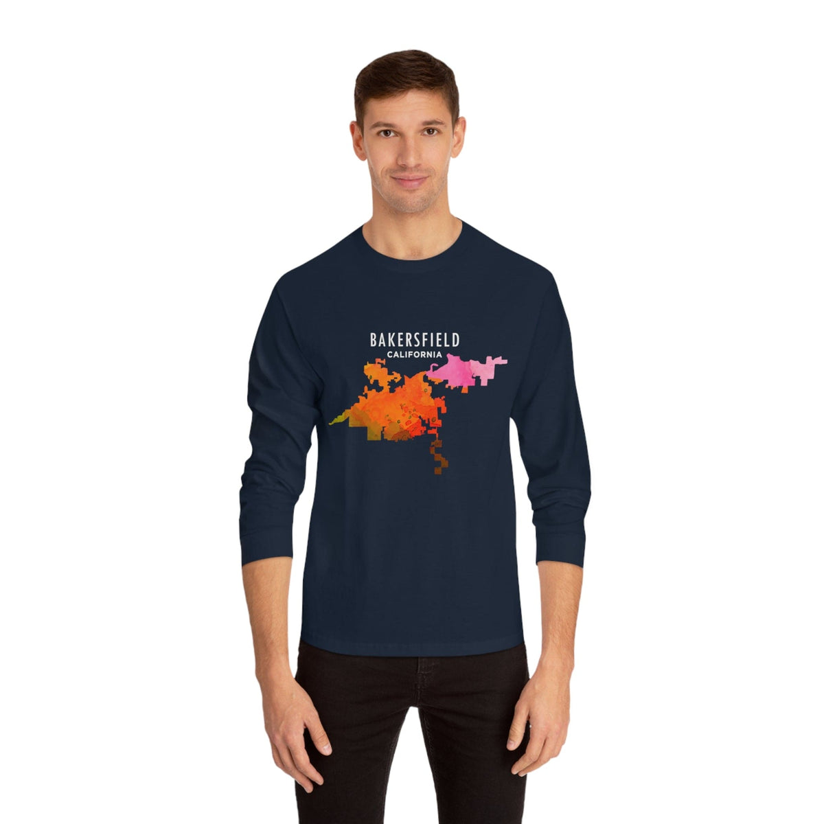 BAKERSFIELD – Trendy Design, Premium Long Sleeve Tee