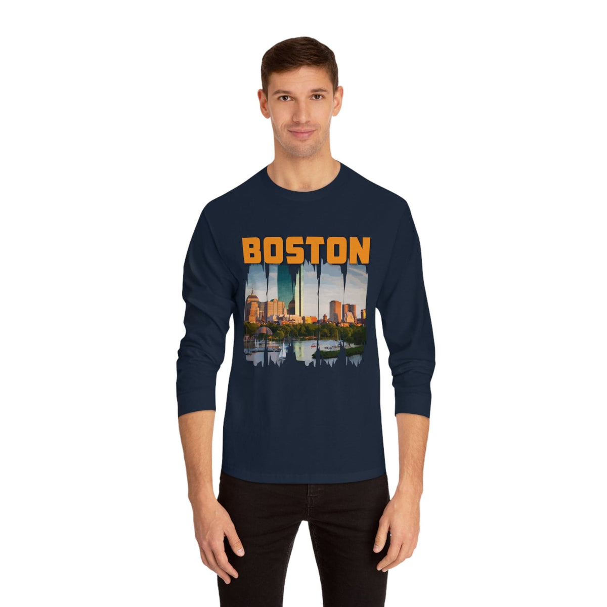 BOSTON – Trendy Design, Premium Long Sleeve Tee