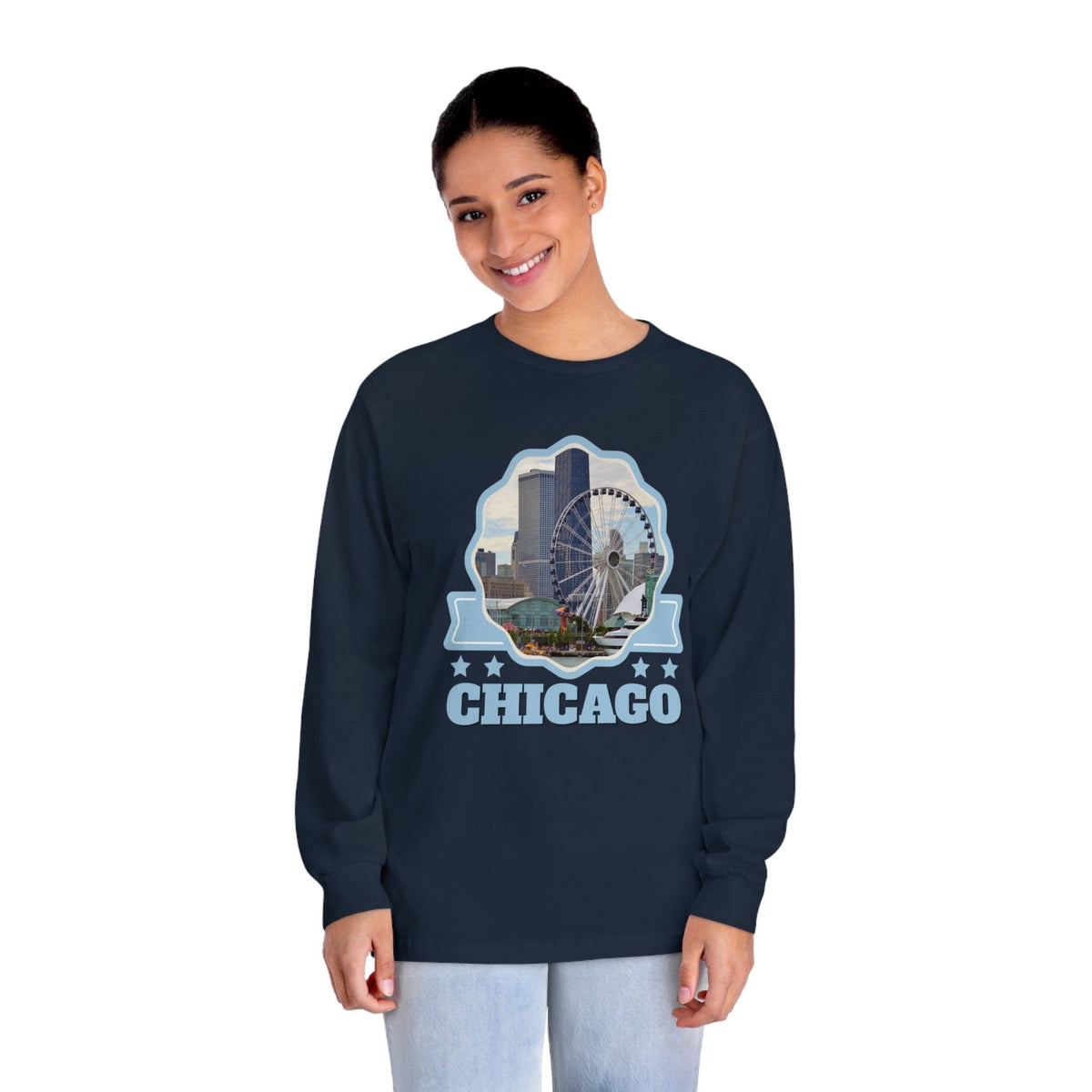 CHICAGO – Trendy Design, Premium Long Sleeve Tee
