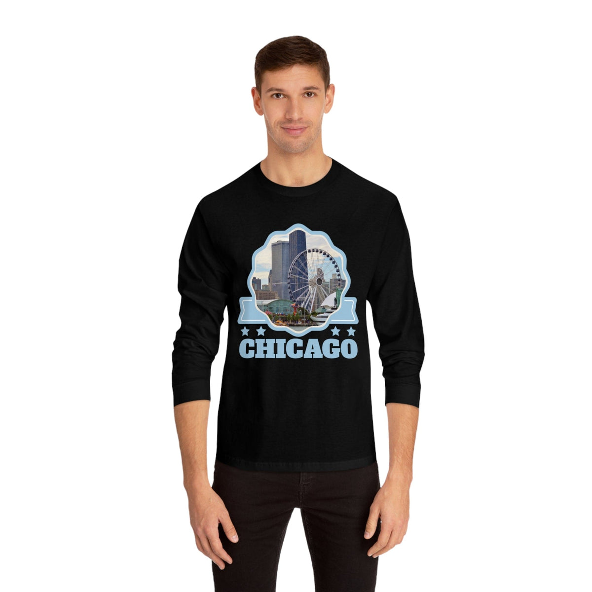 CHICAGO – Trendy Design, Premium Long Sleeve Tee