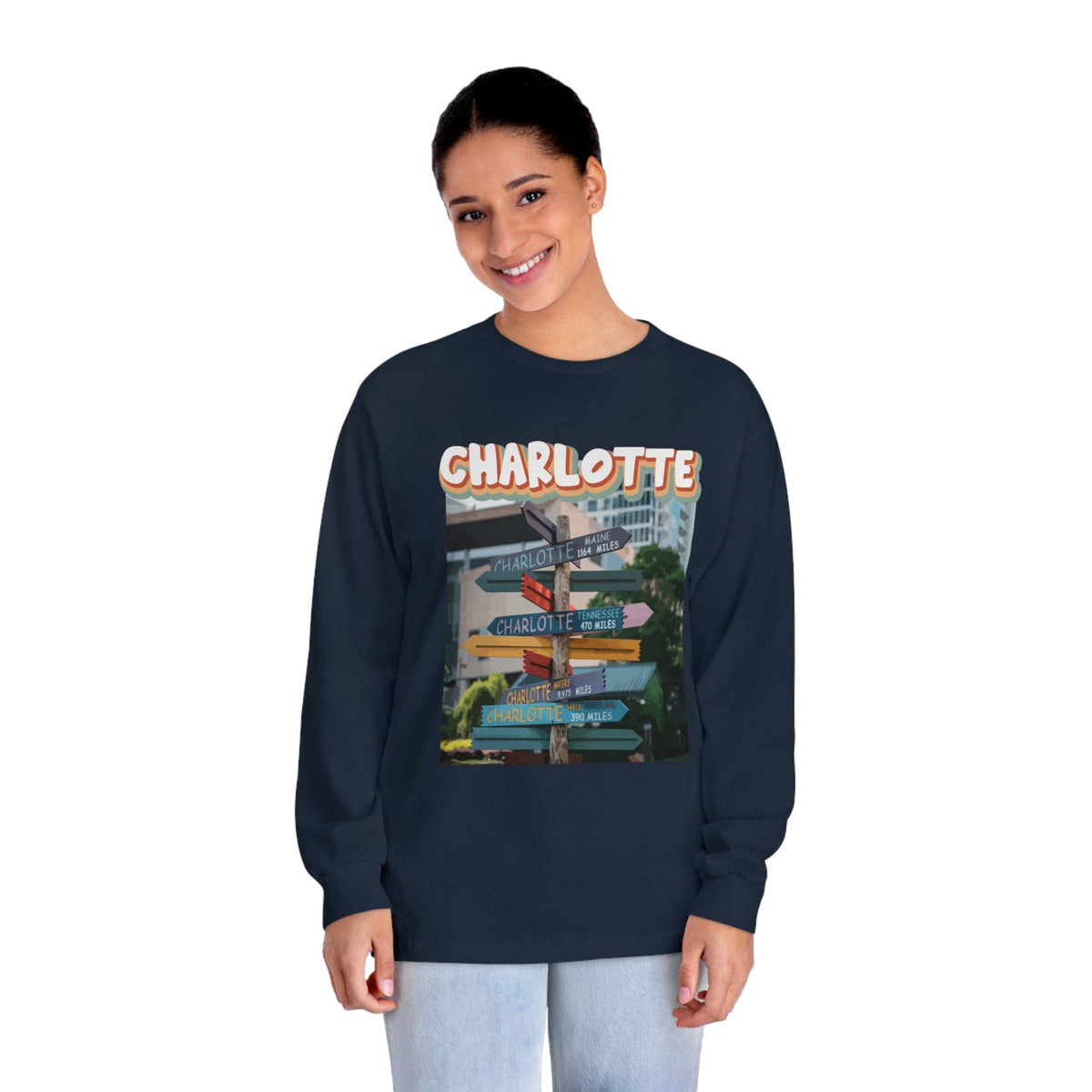 CHARLOTTE – Trendy Design, Premium Long Sleeve Tee