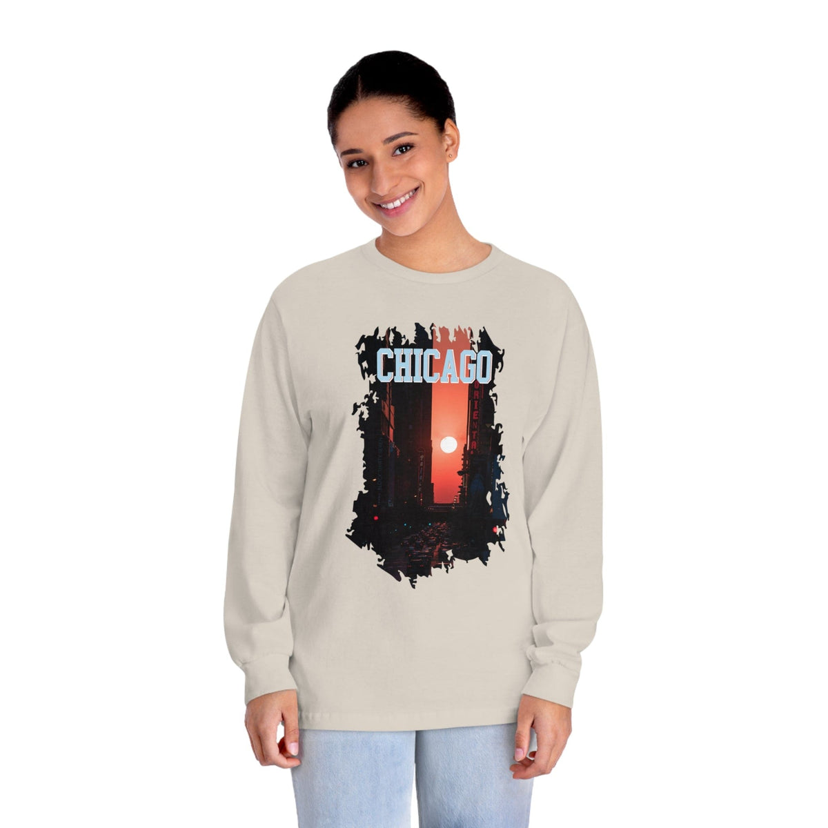 CHICAGO – Trendy Design, Premium Long Sleeve Tee