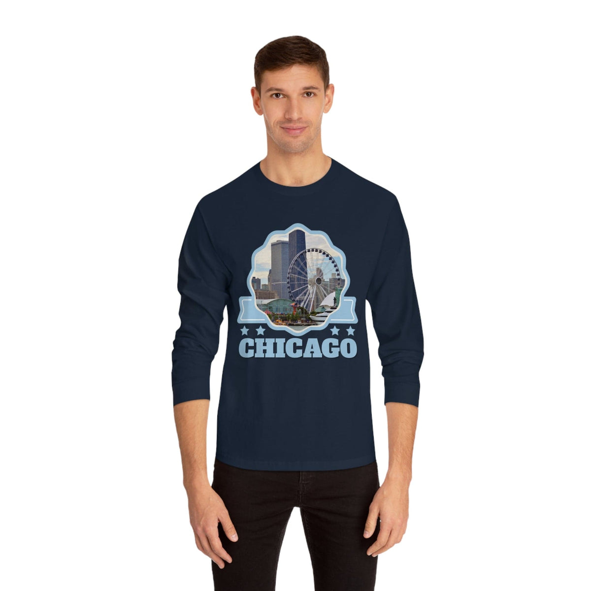 CHICAGO – Trendy Design, Premium Long Sleeve Tee