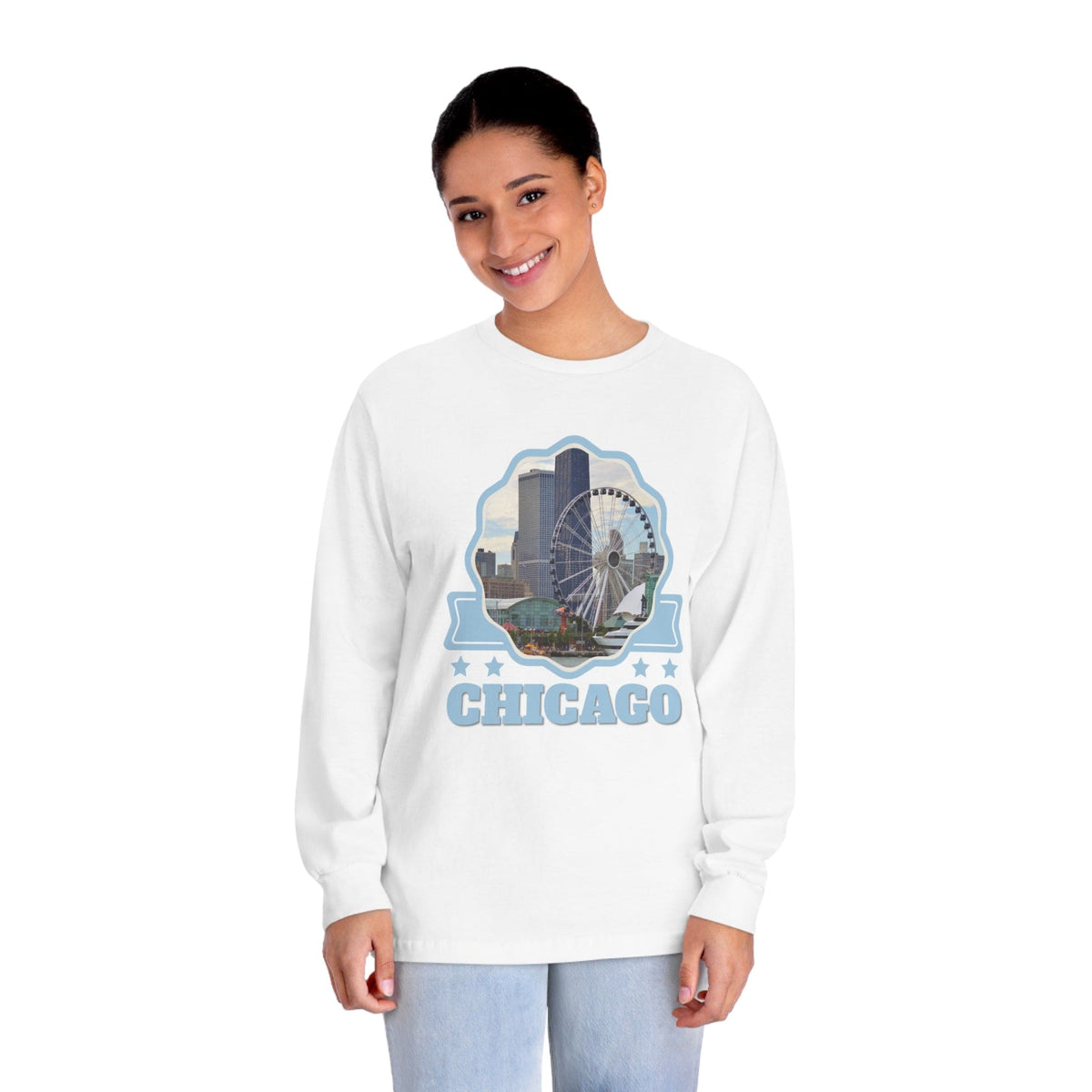 CHICAGO – Trendy Design, Premium Long Sleeve Tee