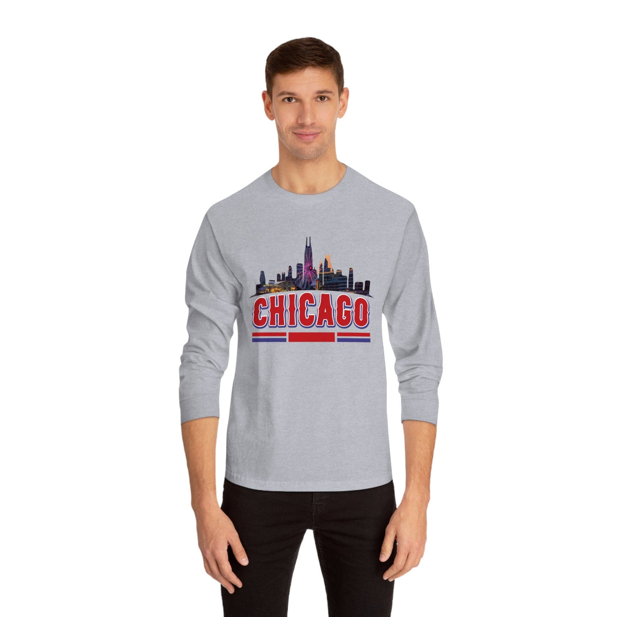 CHICAGO – Trendy Design, Premium Long Sleeve Tee